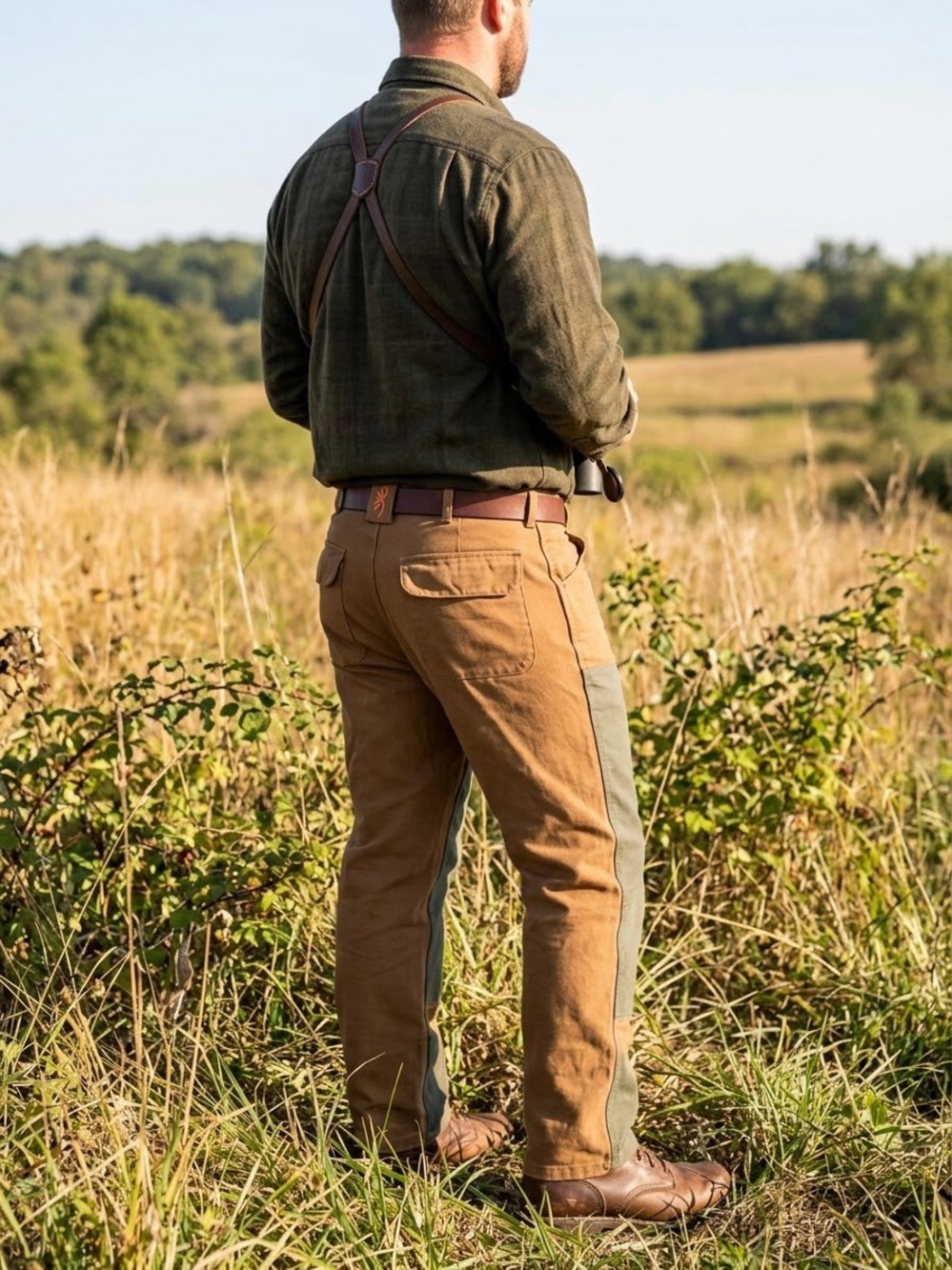 Browning Men's Upland Hunting Brush Pants Briar Canvas Brown Green Size 38x32